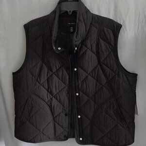 Tribal Women’s Quilted Puffer Vest Snap Closure NWT Black Size LG/XLG
